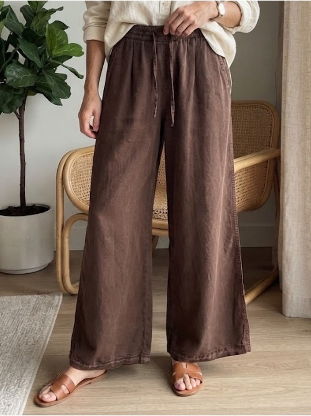 Aerie Wide Leg Lyocell Drawstring Pants - #294